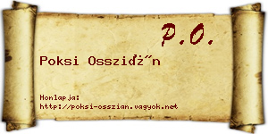Poksi Osszián névjegykártya